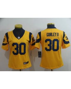 Women's Los Angeles Rams #30 Todd Gurley II Gold Vapor Untouchable Limited Stitched NFL Jersey