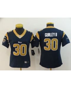 Women's Los Angeles Rams #30 Todd Gurley II Navy Vapor Untouchable Limited NFL Stitched Jersey