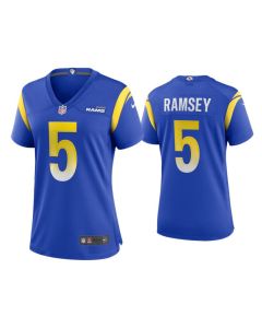 Women's Los Angeles Rams #5 Jalen Ramsey Royal Vapor Untouchable Limited Stitched Jersey(Run Small)