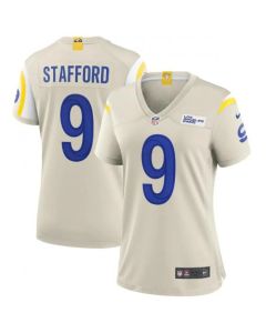 Women's Los Angeles Rams #9 Matthew Stafford Bone Vapor Untouchable Limited Stitched Jersey(Run Small)