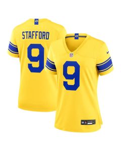 Women's Los Angeles Rams #9 Matthew Stafford Nike Classic Sol Game Jersey (Style 2)