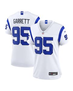 Women's Los Angeles Rams #95 Myles Garrett Nike Fearsome White Game Jersey (White)