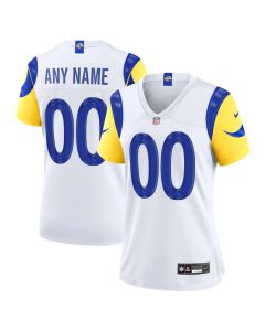 Women's Los Angeles Rams White Game Custom Jersey