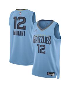 Women's Memphis Grizzlies #12 Ja Morant Light Blue Swingman Statement Edition Jersey