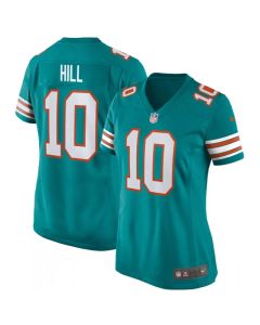 Women's Miami Dolphins #10 Tyreek Hill Aqua Stitched Jersey(Run Small)