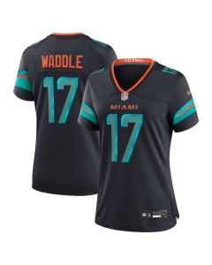 Women's Miami Dolphins #17 Jaylen Waddle Black Rivalries Collection Game Jersey