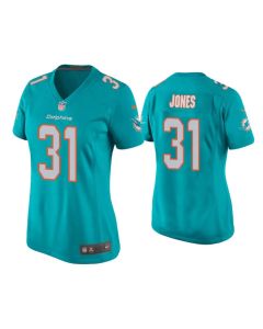 Women's Miami Dolphins #31 Byron Jones Aqua Stitched Jersey(Run Small)