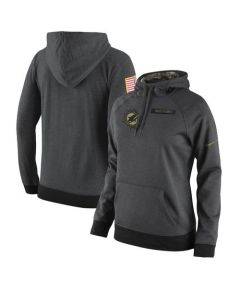 Women's Miami Dolphins Anthracite Salute to Service Player Performance Hoodie