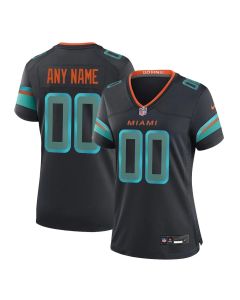 Women's Miami Dolphins Custom Black Rivalries Collection Game Jersey