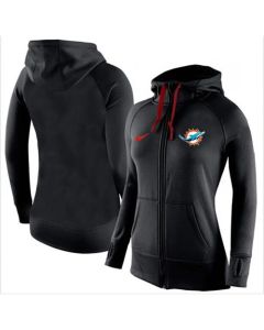 Women's Miami Dolphins Full-Zip Performance Hoodie Black