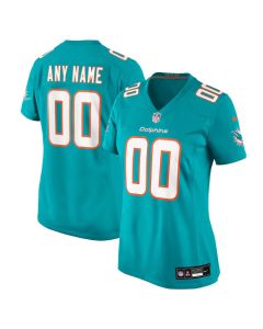 Women's Miami Dolphins Aqua Game Custom Jersey