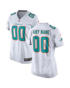 Women's Miami Dolphins White Game Custom Jersey