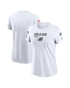 Women's Miami Dolphins White 2024 Salute To Service Legend Performance T-Shirt (White)