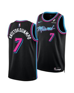 Women's Miami Heat #7 Giannis Antetokounmpo Nike Black Swingman City Edition Jersey