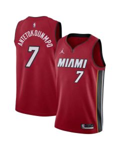 Women's Miami Heat #7 Giannis Antetokounmpo Red Swingman Statement Edition Jersey