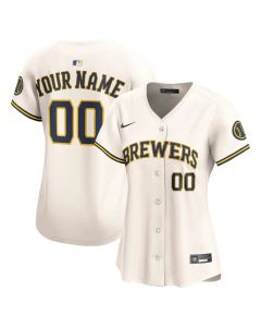 Women's Milwaukee Brewers Nike Cream Home Limited Custom Jersey (Cream)