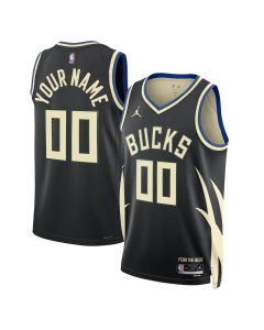 Women's Milwaukee Bucks Nike Black Swingman Statement Edition Custom Jersey