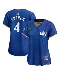 Women's Minnesota Twins #4 Carlos Correa Royal 2024 City Connect Limited Jersey