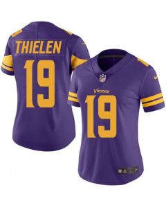 Women's Minnesota Vikings #19 Adam Thielen Purple Limited Rush Stitched NFL Jersey