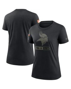 Women's Minnesota Vikings 2020 Black Salute To Service Performance T-Shirt (Run Small)