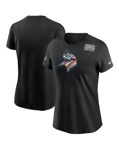 Women's Minnesota Vikings 2020 Black Sideline Crucial Catch Performance T-Shirt(Run Small)
