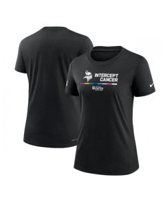 Women's Minnesota Vikings 2022 Black Crucial Catch Performance T-Shirt(Run Small)