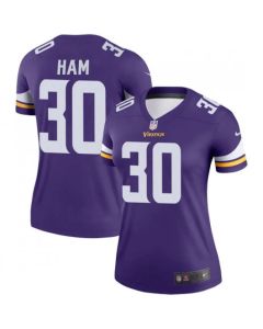 Women's Minnesota Vikings #30 C.J. Ham Purple Vapor Untouchable Limited Stitched NFL Jersey(Run Small)