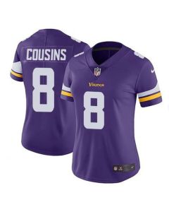 Women's Minnesota Vikings #8 Kirk Cousins Purple Vapor Untouchable Limited Stitched NFL Jersey(Run Small)