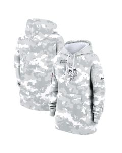 Women's Minnesota Vikings Arctic Camo 2024 Salute To Service Club Fleece Pullover Hoodie (Camo)