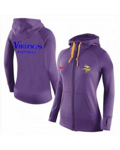 Women's Minnesota Vikings Full-Zip Performance Hoodie Purple_1