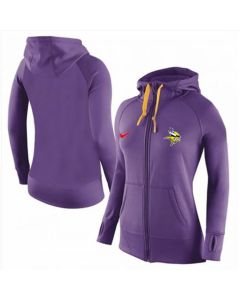 Women's Minnesota Vikings Full-Zip Performance Hoodie Purple_2