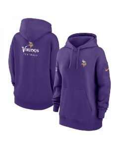 Women's Minnesota Vikings Purple Sideline Club Fleece Pullover Hoodie(Run Small)