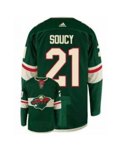 Women's Minnesota Wild #21 Carson Soucy Green Stitched NHL Jersey