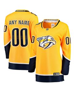 Women's Nashville Predators Yellow Home Custom Jersey