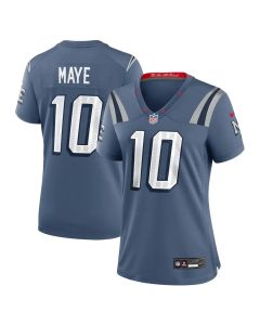 Women's New England Patriots #10 Drake Maye Blue Rivalries Collection Game Jersey (Blue)
