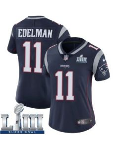 Women's New England Patriots #11 Julian Edelman Navy Blue Super Bowl LIII Vapor Untouchable Limited Stitched NFL Jersey ( run small )