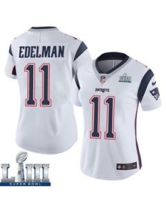 Women's New England Patriots #11 Julian Edelman White Super Bowl LIII Vapor Untouchable Limited Stitched NFL Jersey ( run small )