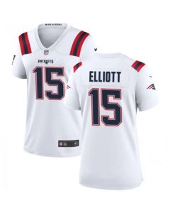 Women's New England Patriots #15 Ezekiel Elliott White Stitched Jersey(Run Small)