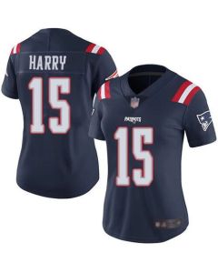 Women's New England Patriots #15 N'Keal Harry Navy Vapor Limited Stitched Jersey(Run Small)