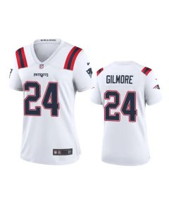 Women's New England Patriots #24 Stephon Gilmore White Stitched Jersey(Run Small)