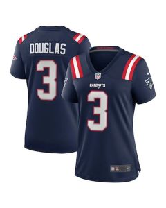 Women's New England Patriots #3 Demario Douglas Navy Game Jersey (Navy)