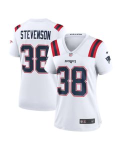 Women's New England Patriots #38 Rhamondre Stevenson White Game Player Jersey (White)