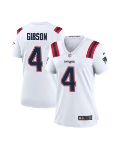 Women's New England Patriots #4 Antonio Gibson White Game Jersey