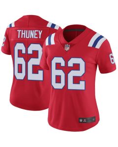 Women's New England Patriots #62 Joe Thuney Red Vapor Untouchable Limited Stitched NFL Jersey(Run Small)