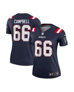 Women's New England Patriots #66 Will Campbell Navy 2025 NFL Draft First Round Pick Game Jersey (Navy)