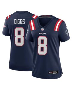 Women's New England Patriots #8 Stefon Diggs Navy Game Jersey (Navy)