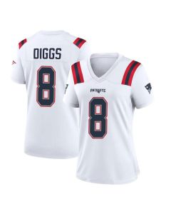 Women's New England Patriots #8 Stefon Diggs White Game Jersey (White)
