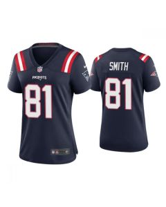 Women's New England Patriots #81 Jonnu Smith Navy Vapor Untouchable Limited Stitched Jersey