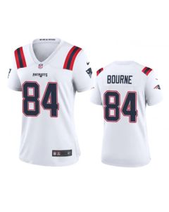 Women's New England Patriots #84 Kendrick Bourne White Stitched Jersey(Run Small)