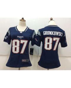 Women's New England Patriots #87 Rob Gronkowski Navy Blue Team Color Stitched NFL Vapor Untouchable Limited Jersey
